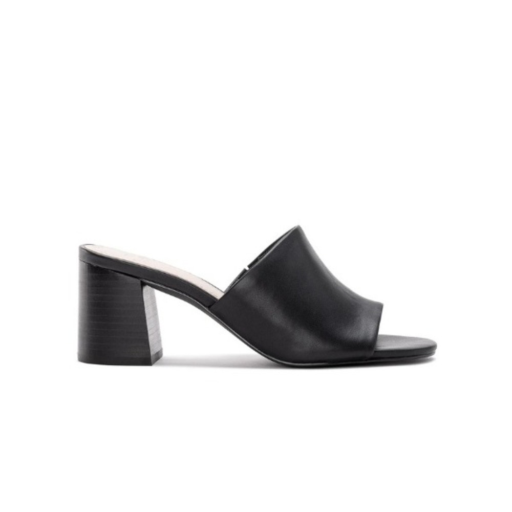 YELLOW Black mule sandals | Minimalist Block Heel Chic | Size 5‎